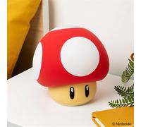 Paladone Lampe Super Mario Super Champignon SquishyGlo – Silicone souple, 3 niveaux, rechargeable