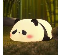 Veilleuse Panda Mignonne, Lampe Panda Moelleuse, Lumière Animale Rechargeable et Tamisable, Décoration, Cadeaux Panda, Cadeau Éléphant Blanc pour l'Université, Veilleuse LED Tactile Taille UniqueABS