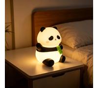 Veilleuse Panda Rechargeable et Mignonne, Veilleuse pour Chambre d'Enfant à Intensité Réglable avec Minuteur, Lampe de Nuit Animale en Silicone pour l'Allaitement, Cadeau Panda pour Petite Fille