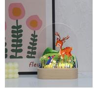 Veilleuse pour Elk Personnalisé LED Lampe Lumière de Chevet Cadeau de Baptême pour Garçon et Fille Naissance Décoration de Chambre