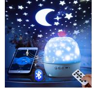 Veilleuse Projecteur Bébé Musicale Bluetooth Ciel Étoiles - SENSBUN - Rotation 360° - 6 Films - USB Rechargeable
