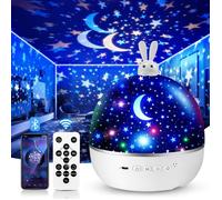 Veilleuse Projecteur Étoilé avec 15 Films - Bluetooth Musicale et Rotation 360° Télécommandée - pour Enfants - Lampe et Déco Chambre