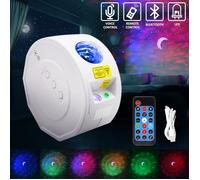 Veilleuse Projecteur Etoiles, avec Commande Vocale, Fonction de Télécommande et Haut-parleur Bluetooth, Pour Cadeaux de Anniversaire
