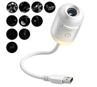 Veilleuse projecteur galaxie 2 en 1 USB pour chambre d'enfant | Luminosité réglable, décoration murale de voiture et de chambre - 10 films