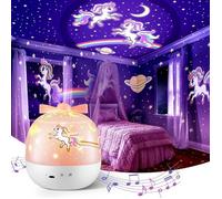 Veilleuse projecteur licorne - 8 musiques et bruit blanc Rotation 360 degrés - Chambre d'enfant
