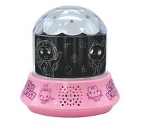 Lexibook, Gabby et la Maison Magique, Veilleuse avec Enceinte, Projections de Gabby's Dollhouse, Lumières kaléidoscopiques au Plafond, Haut Parleur avec Prise auxiliaire, Rechargeable, NLJ035GDH