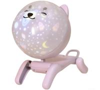 Veilleuse robot avec projecteur d'étoiles en forme de chien rotatif à 360° pour lampe galaxie avec boîte à son pour décoration de chambre d'enfant, blanc, 11,4 cm (violet)
