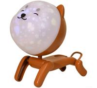Veilleuse robot avec projecteur d'étoiles en forme de chien, rotation à 360°, boîte à musique intégrée, lampe de chevet portable pour chambre d'enfant (marron)