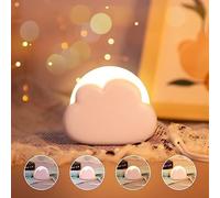 Veilleuse Rose - 1W Lampe de Nuit à Nuage avec 4 Modes d'Éclairage - Veilleuse LED Rechargeable
