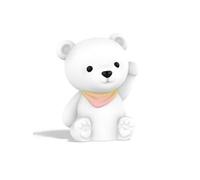 DHINK - Veilleuse Rechargeable LED Ourson - Lampe de nuit silicone pour chambre Bébé et Enfant - Lampe chevet Enfant - Cadeau Naissance, Blanc