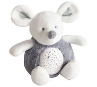 DOUDOU ET COMPAGNIE – Veilleuse peluche Souris DC3691 – Musicale, 3 lumières, 20 cm, gris doux