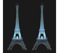 Veilleuse Tour Eiffel en Acrylique Blanc 2 Pièces pour Bureau