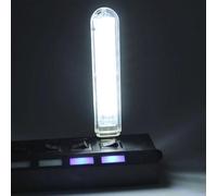 Veilleuse USB 8 LED portable pour mini lampe Blanc chaud pour ordinateur portable PC Portable Power Bank Voyage Lecture Chevet Bureau Dortoir Utilisation (Blanc)