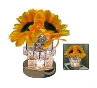 Veilleuse USB en forme de tournesol avec contrôle tactile - Luminosité réglable - Lampe à lueur douce rechargeable sans fil - ABS jaune - 119 x 226 x 23 cm - Pour chambre à coucher, salon, bureau