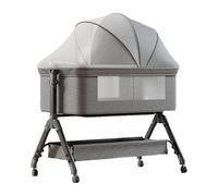 Veitoalioy Cododo Bebe, Hauteur Réglable Lit Bébé Réglable, Lit bébé Équipé d'un Grand Panier de Rangement et Table de Couche, Berceau pour Bébé Mouvable avec Roues (X3 Grey)