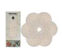 VEIZIBEE Lot de 6 Sets Table Dessous Tapis, Tapis tissé résistant à la Chaleur，Tapis de Salle à Manger en Dentelle，Lavable antidérapant Rond Table Pad Euro tissé à la Main (Milk-Coffee, 30cm)