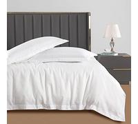 VEJESIME Parure de lit 3 pièces avec Housse de Couette à Fermeture éclair sur 3 côtés, 100% Coton, 1 Housse de Couette avec Une Housse de Couette, Deux taies d'oreiller, système de Triple Fermeture