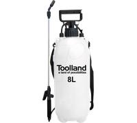 Toolland Vaporisateur à Pression, Lance, buse réglable, indicateur de Niveau, Sangle, 8 L, système à Pompe, Blanc/Noir