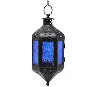Vela Lanterns Lanterne de Style marocain avec chaîne, Cobalt