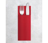 VelaHub Airlaid Lot de 50 serviettes à couverts jetables de qualité supérieure Rouge 32 x 40 cm