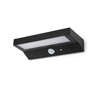Velamp Applique murale LED à charge solaire 600 lumens, avec détecteur de mouvement SL238 Noir