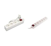 Velamp Bloc multiprise 10/16A + Interrupteur - 3G1mm2, 4 Prises & Bloc 6 Prises 16A 2P+T avec Interrupteur Blanc - Zenitech