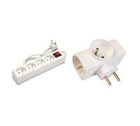 Velamp Bloc multiprise 10/16A + Interrupteur - 3G1mm2, 4 Prises & Multiprises Triplite latérale, 3 Prises 16A + Terre
