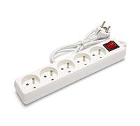 Velamp Bloc multiprise 10/16A + Interrupteur - 3G1mm2, 5 Prises