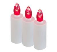 Velamp INFINITY : bougie votive LED, durée de 365 jours, blanche avec lumière intermittente rouge (Lot de 3)