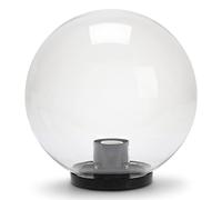 Velamp Lampadaire extérieur, 250mm, douille E27, compatible LED, étanche IP44, pour jardins, parcs, copropriétés, terrasses, transparent