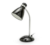 Velamp Lampe de bureau avec douille E27, compatible LED, bras flexible, câble et interrupteur inclus, idéale pour chambre d'enfant, bureau ou espace de travail.