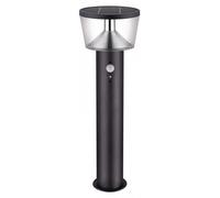 Velamp Lampadaire solaire 600 lumens, avec détecteur de mouvement, Noir