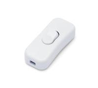 Velamp LH126W Cordon en Ligne, Interrupteur à Bascule de Commande Marche/arrêt unipolaire 250 V 2 A. Idéal Table, Chambre, Lampe de Bureau, Blanc
