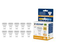 Velamp Lot de 10 ampoules LED GU10, 6 W équivalents à 40 W halogène, 470 lumens, lumière blanche naturelle 4000 K, angle de diffusion de 38°, ampoule LED non dimmable