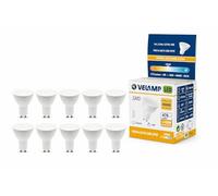 Velamp Lot de 10 ampoules LED GU10, 6 W équivalents à 40 W halogène, 470 lumens, lumière blanche naturelle 4000 K, angle de diffusion de 120°, ampoule LED non dimmable