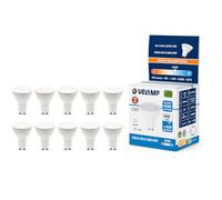 Velamp Lot de 10 ampoules LED GU10, 6 W équivalents à 40 W halogène, 490 lumens, lumière blanche froide 6500 K, angle de faisceau de 110°, ampoule LED non dimmable