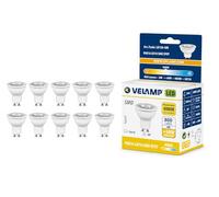 Velamp Lot de 10 ampoules LED GU10, 8 W équivalents à 60 W halogène, 800 lumens, lumière blanche naturelle 4000 K, angle de diffusion de 38°, ampoule LED non dimmable