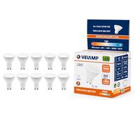 Velamp Lot de 10 ampoules LED GU10, équivalent à 60 W halogènes (8 W), 800 lumens, lumière blanc chaud 3000 K, angle de diffusion de 120°, ampoule LED non dimmable