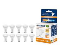 Velamp Lot de 10 ampoules LED GU10, équivalent à 60 W halogènes (8 W), 800 lumens, lumière blanche naturelle 4000 K, angle de diffusion de 120°, ampoule LED non dimmable