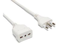 VELAMP PROLIT16A-5 Rallonge 5 m : fiche 16 A et prise bivalente 10/16 A, blanc Section câble 3G1 mm