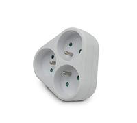 Velamp TRIPLITE- Multiprise 3 prises électriques 2 pôles avec Terre 3 sorties Frontales - 16 A Blanc