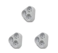 Velamp Triplite- Multiprise 3 Prises électriques 2 pôles avec Terre 3 Sorties Frontales - 16 A Blanc (Lot de 3)