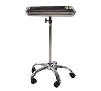 VELATEMOR Plateau de Salon en Acier Inoxydable, Mobile et Relevable pour Coiffeur Médical avec Roue pour Studio