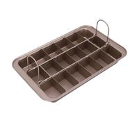 VELATEMOR Poêle à Brownie avec Séparateur, Ustensiles de Cuisson Antiadhésifs en Acier au Carbone pour la Cuisson au Four des Brownies et des Cupcakes 12,0x7,9 Pouces