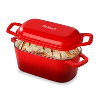 Casserole en fonte Velaze, 3,45L, 28cm. Poêle à rôtir en fonte avec couvercle – Casserole carrée avec couvercle. Convient au four, aux plaques à induction, pour une utilisation intérieure et extérieur