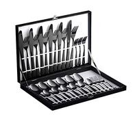 Velaze Couverts de Table, Service Table de Couteaux et Fourchettes Cuisine en Acier Inoxydable 18/10, Ménagères de 60 Pièces pour 12 Personnes, avec Coffret/Boîte Cadeau - 60 Pièces