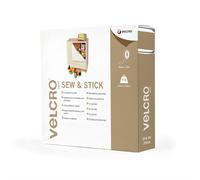 VELCRO® Bande Velcro à coudre & à coller, crochet & boucle 20mm x 25m blanc