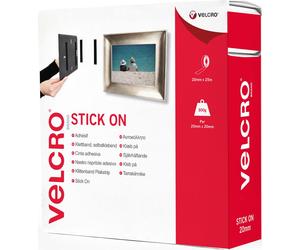 VELCRO® Bande Velcro Adhésif, Crochet & Boucle 20mm x 25m Blanc