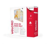 VELCRO® Bande Velcro Adhésif Seulement Crochet 20mm x 10m Blanc