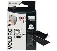 VELCRO Brand Bandes adhésives haute résistance, Noir 50mm x 100mm, lot de 8